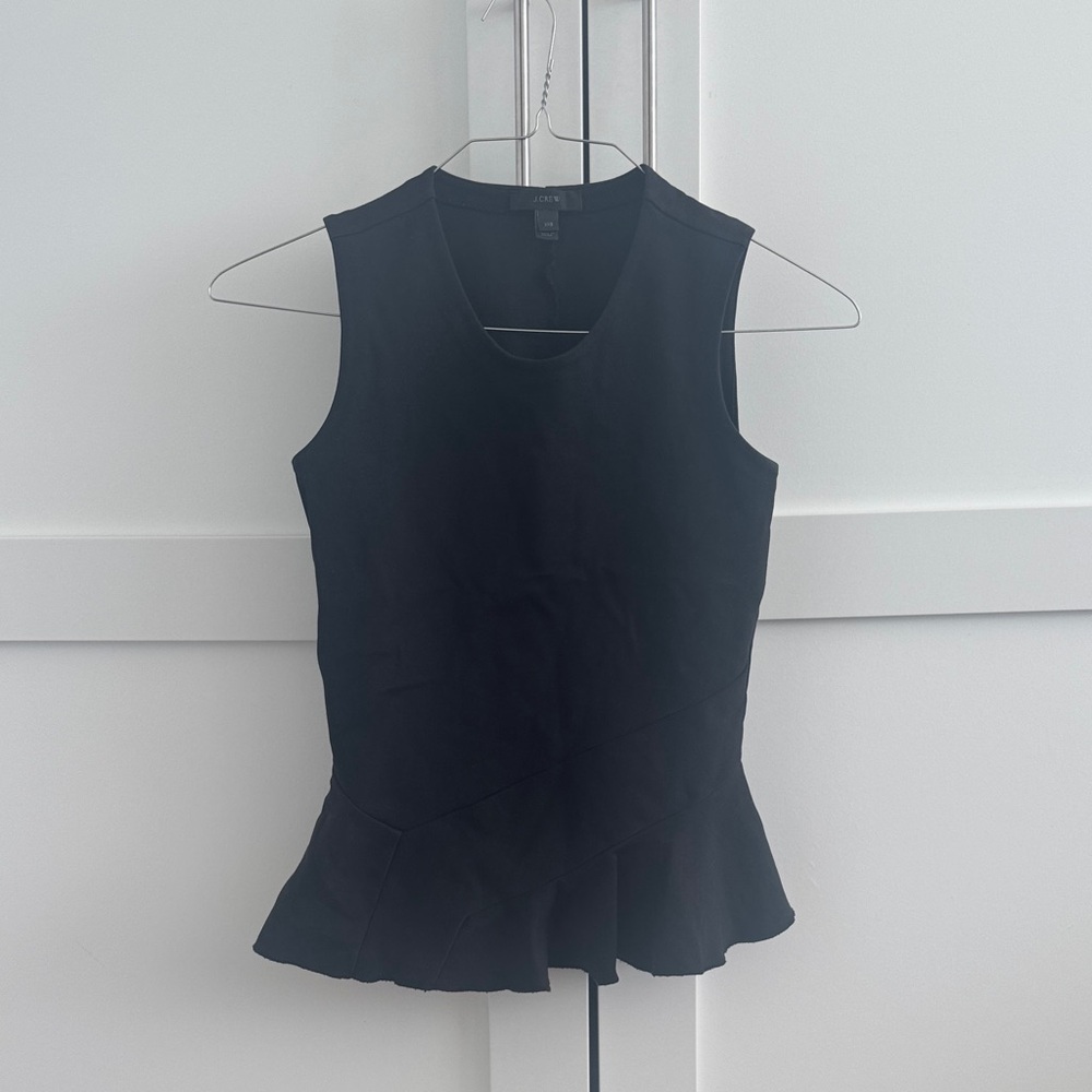 J. Crew Black Peplum Tank Top